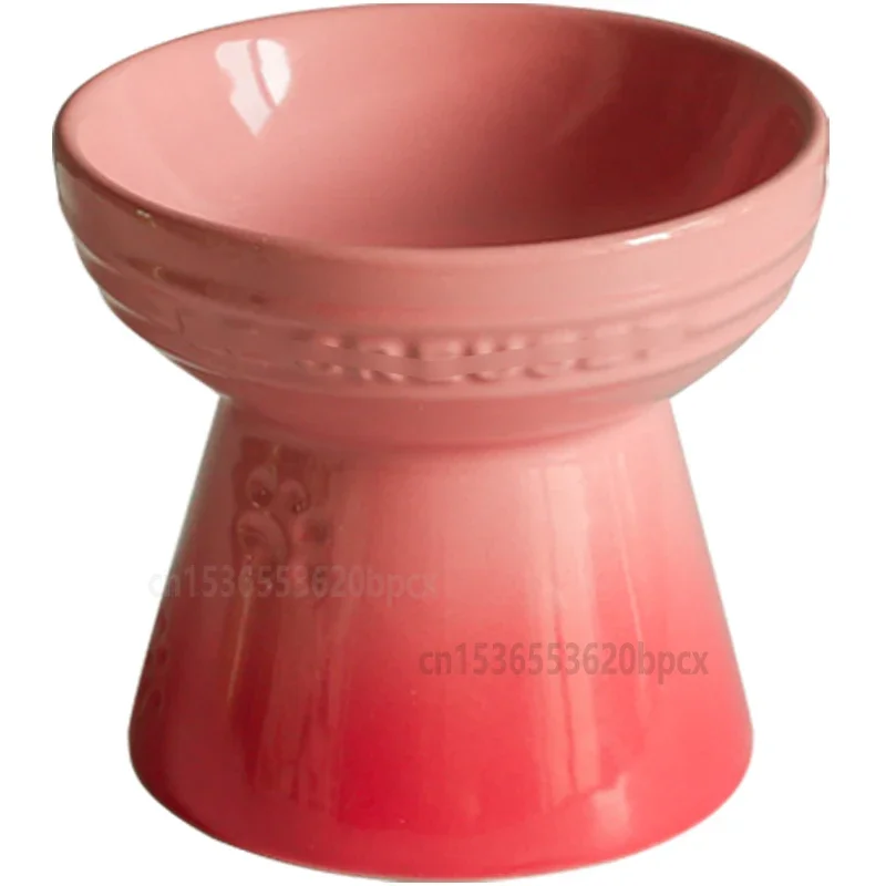 Imagem -05 - Elevada Cerâmica Pet Bowl Spine Protetora Plana Face Tigela com Cores do Arco-íris Solução de Alimentação Ergonômica para Gato e Cachorro