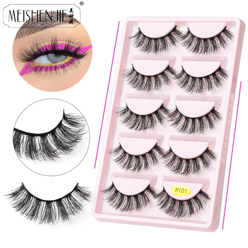 3/5/10 Pairs 3D Mink Lashes Natural Soft Eyelashes Dramatic False Eyelashes Faux Cils Make up Fake Eyelash Extension Maquiagem