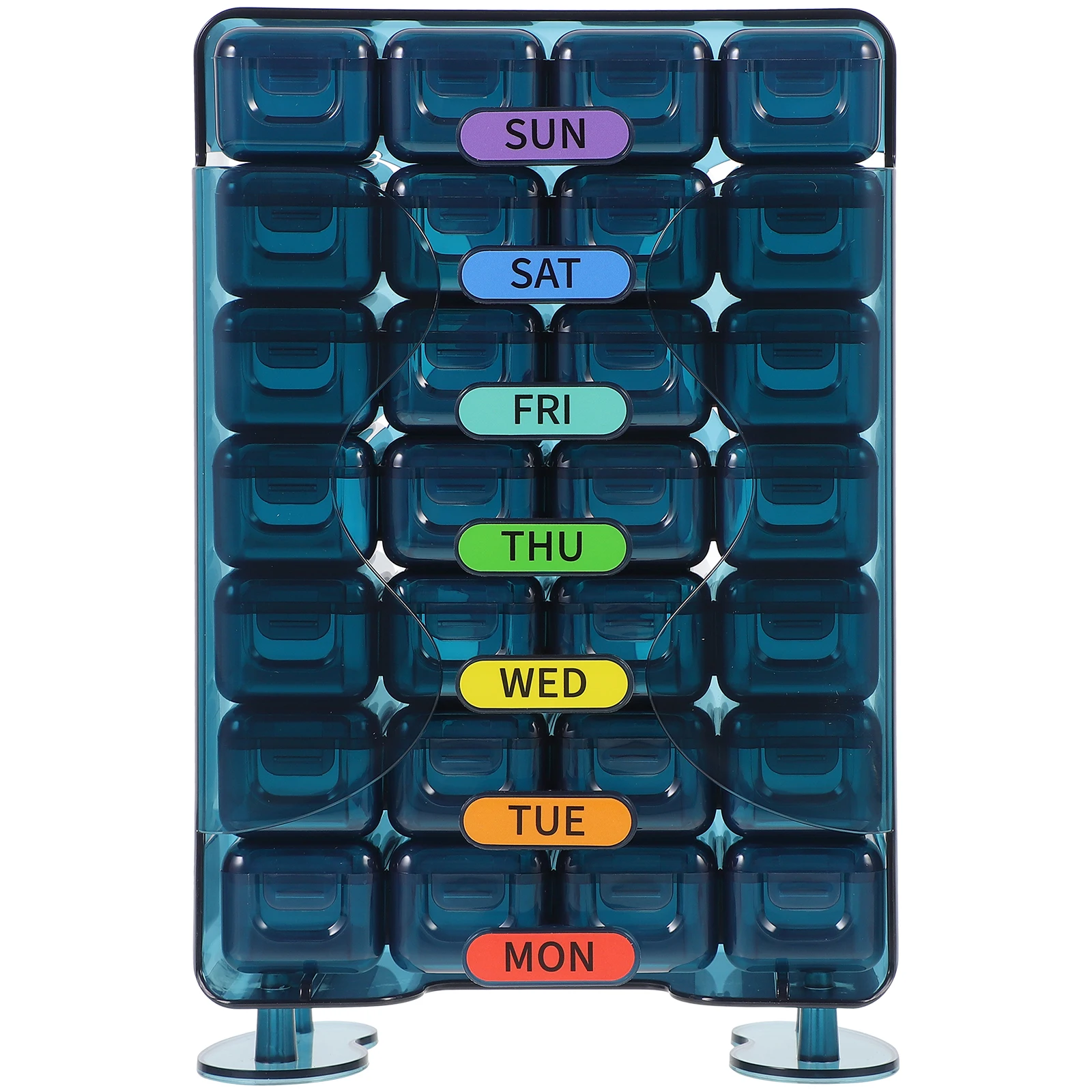

Grid Pill Box Portable Wear Resistant Medicine ganizer Medicine Case Household ganizer Travel Plastic Small Blue