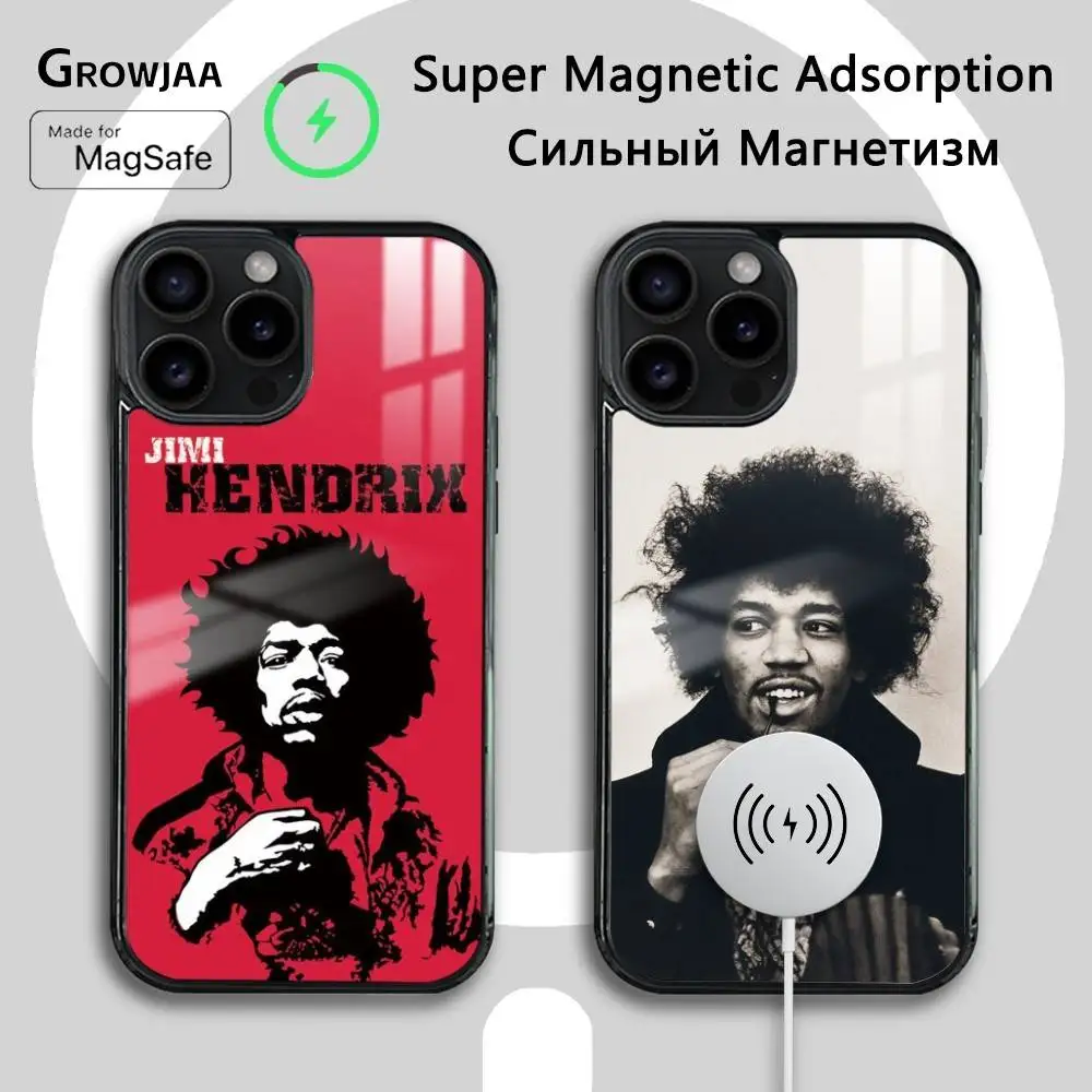 

Singer J-Jimi H-Hendrix Phone Case For iPhone 16 15 14 13 12 11 Pro Max Plus Mini Wireless Charging Magnetic Hard Shell