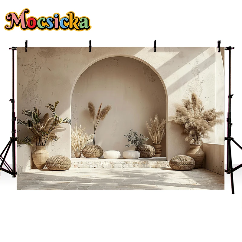 Mocsicka фон для фотосъемки изогнутая стена Bohe Цветочный декор для свадьбы беременных взрослых художественный портрет фон для фотостудии