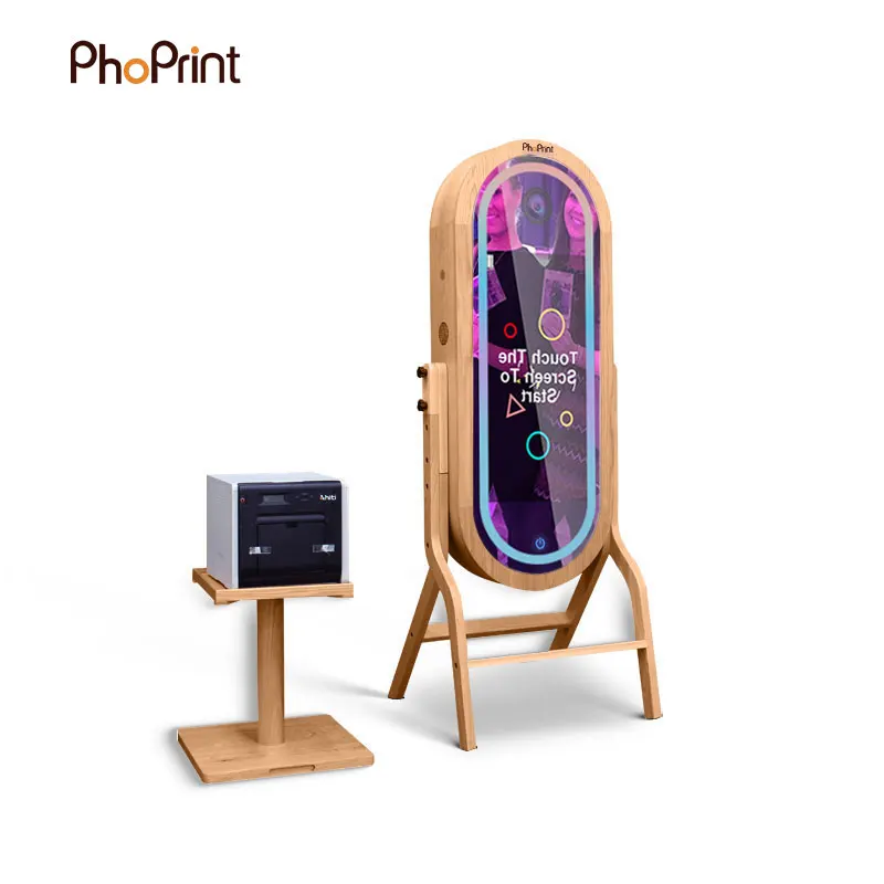 2024 Phoprint Magic Mirror Photo Booth Machine With Selfie Booth Software With Full Life License