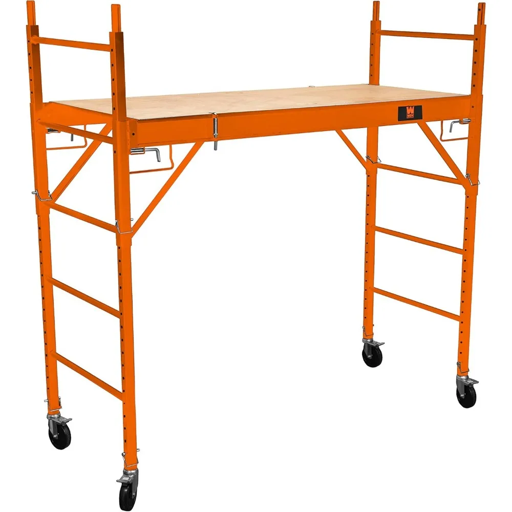 Baker-Style 6.25 Foot Multi-Purpose 1000 Pound Capacity Rolling Steel Scaffold