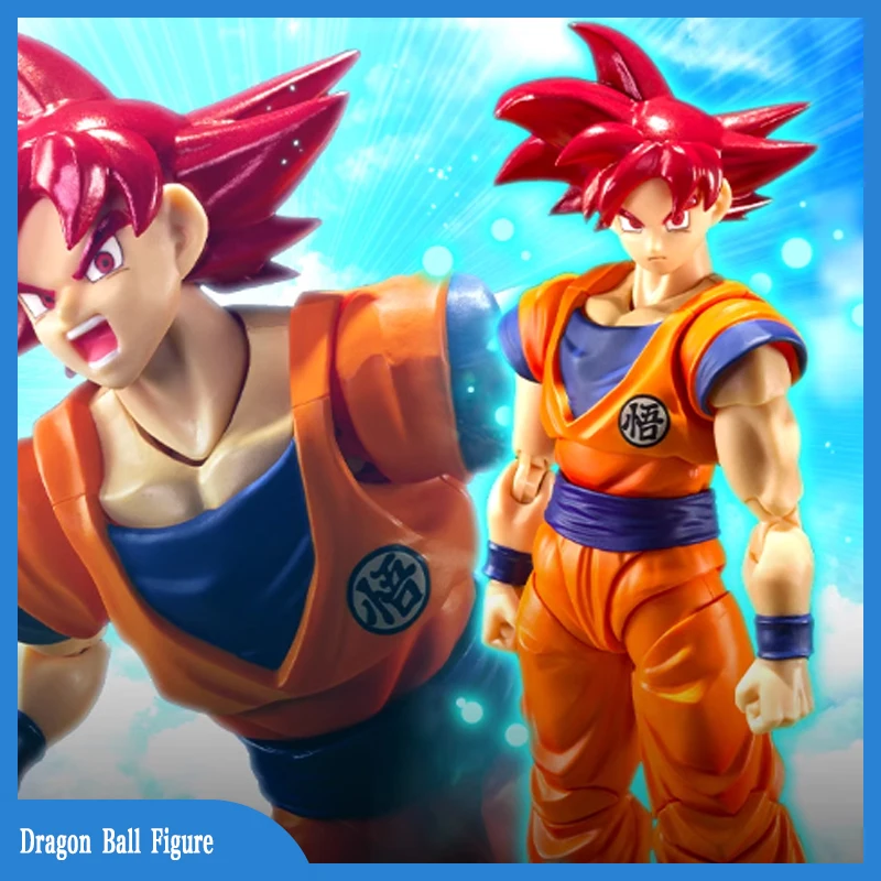 

Original Bandai Dragon Ball Son Goku Red Hair S.H.Figuarts Super Saiyan Anime Action Figure Pvc Model Collection Birthday Gife