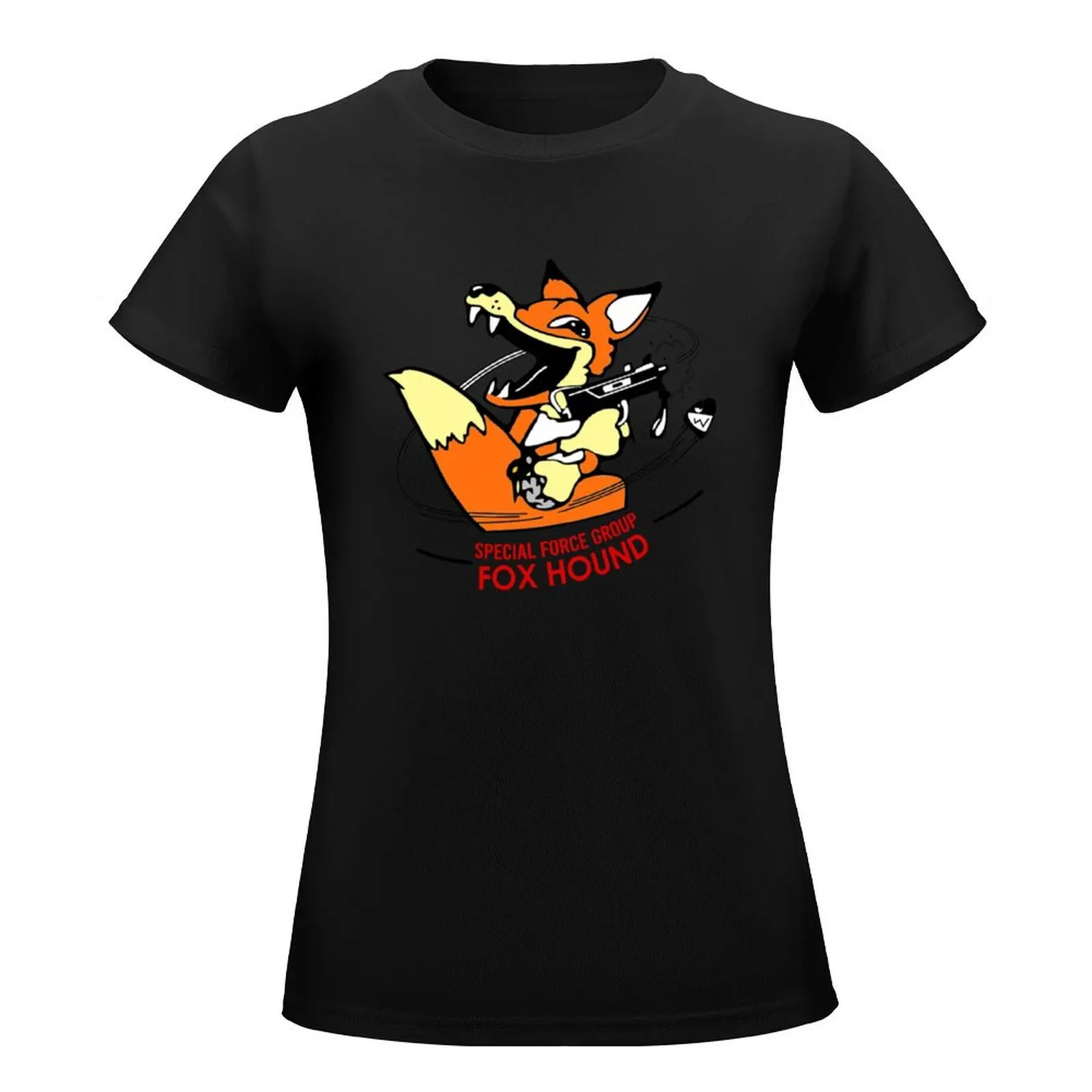 Camiseta de Grupo Especial Fox Hound para mujer, ropa vintage, tops de talla grande, tops de verano, camisetas de talla grande, ajuste suelto