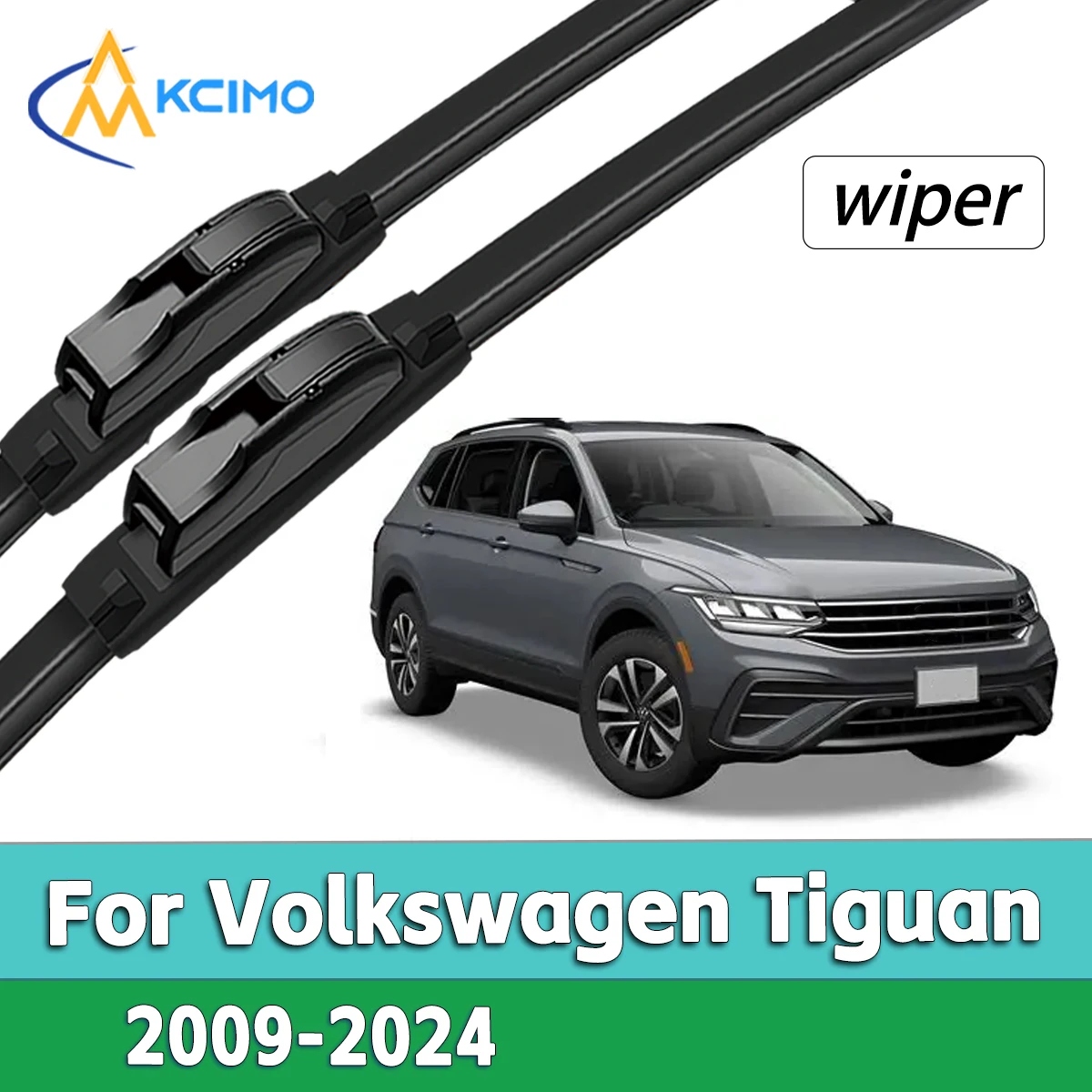 

2Pcs Silent Smooth Rubber Wiper Set For Volkswagen Tiguan 2009-2024 Easy Installation Automotive Accessories