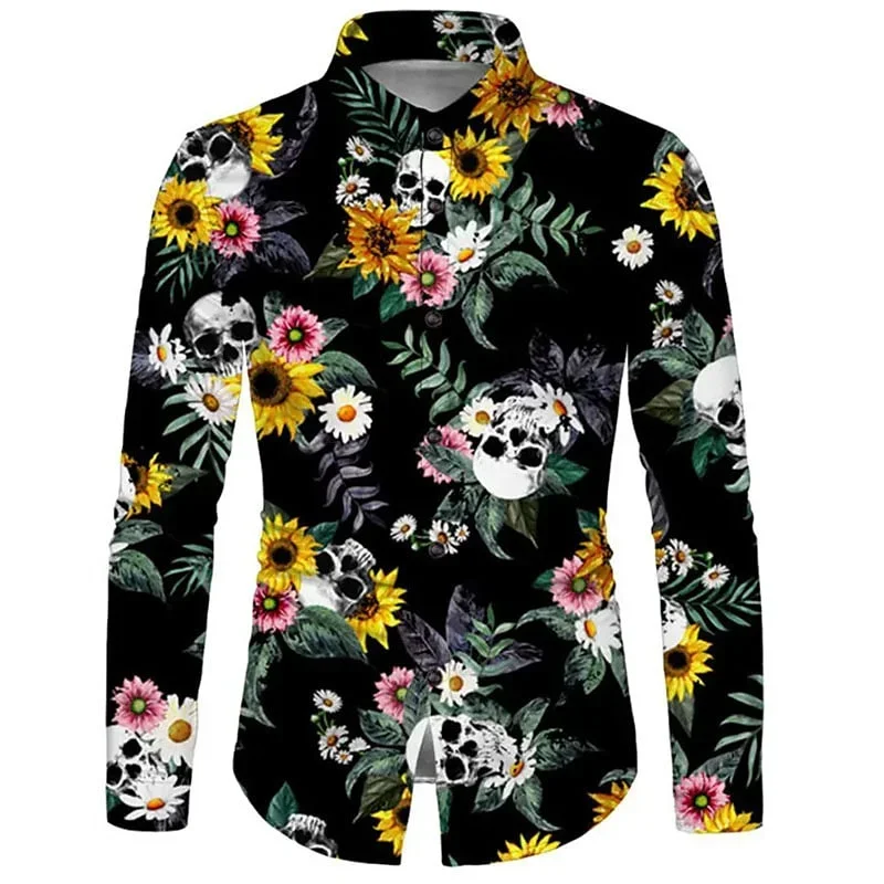 Fashion Men\'s Shirt Novelty Lapel Long Sleeves Casual Street Party Spring Summer Quality Material Plus Size 2023