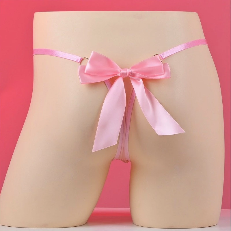 

Мужское сексуальное нижнее белье с бантом, регулируемым поясом, большим кармашком, стринги, мужское эротическое белье, трусы-стринги, сисси-трусики, унтерхозе