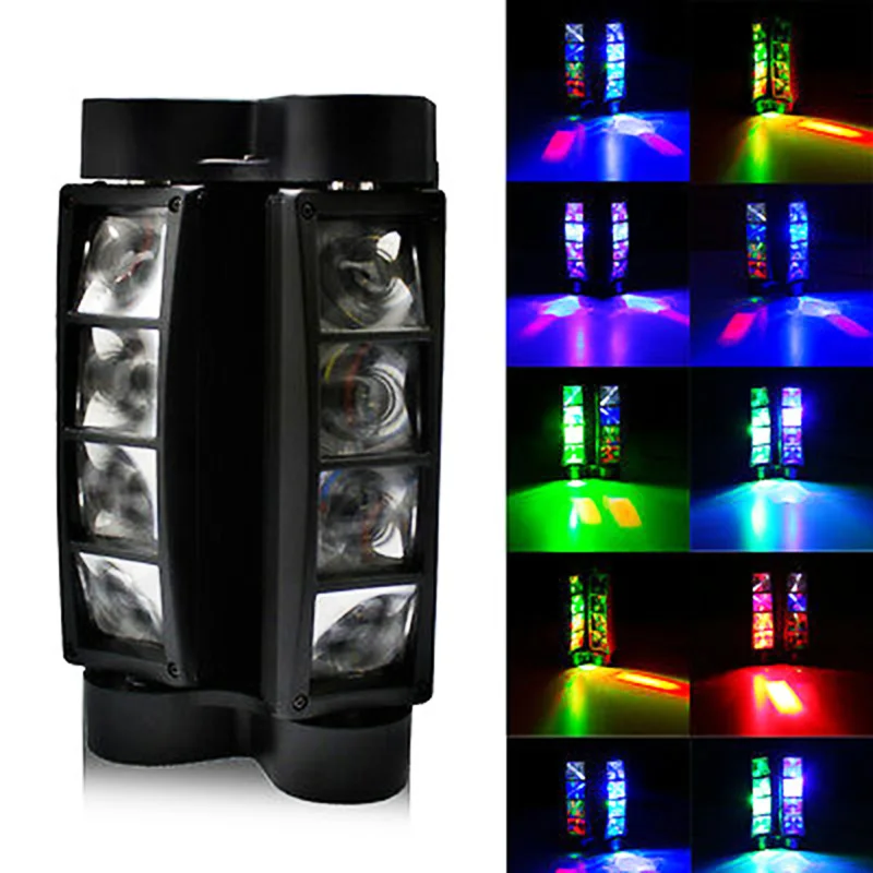 

Moving Head Stage DJ Lights LED Spider Light 8X12W RGBW Mobile Disco Dmx512 Rotating Lyre Beam For Bar Club KTV Party Show