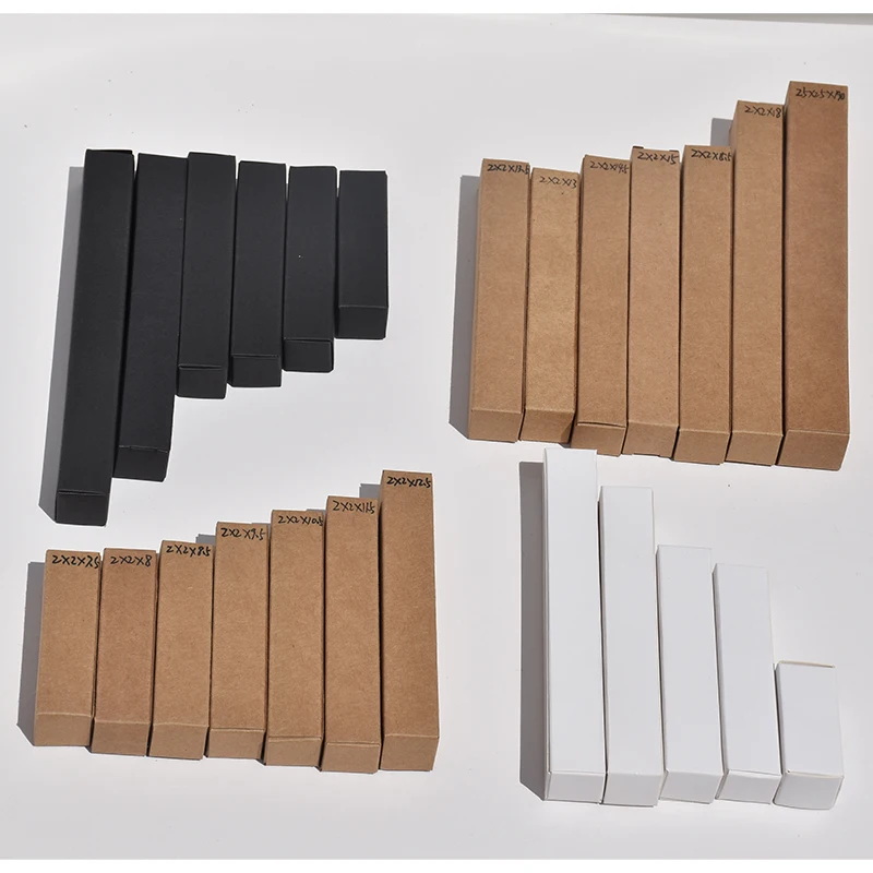 100pcs White Black Kraft Paper Tube Cardboard Boxes Essential Oil Bottle Packaging Box Blank Cosmetic Storage Box