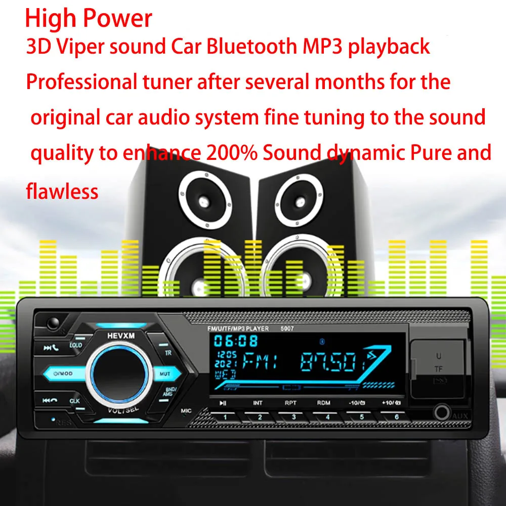 

12/24V universal high power car Bluetooth MP3 player WMA WAV car modification DIY audio host plug U disk FM radio USB microphone