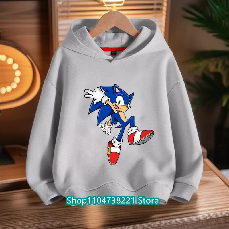 Hot Sale Kid Printed Children's Clothing Kids Hoodie Boys Girls 4-14Year Sweatshirt Cute Autumn Hoodies Sonic Pullover Coat