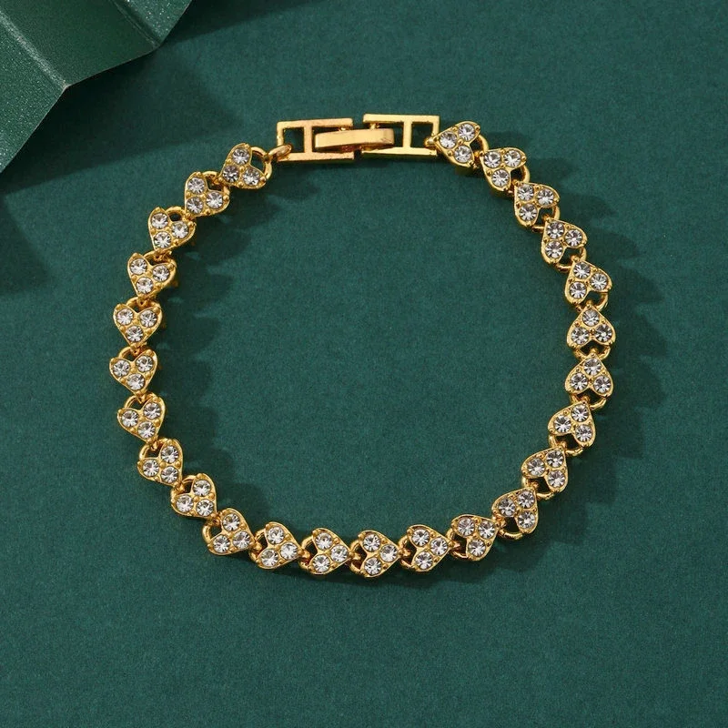 Fashionable Exquisite Luxurious And High-End Crystal Simple And Creative Love Bracelet Roman Bracelet