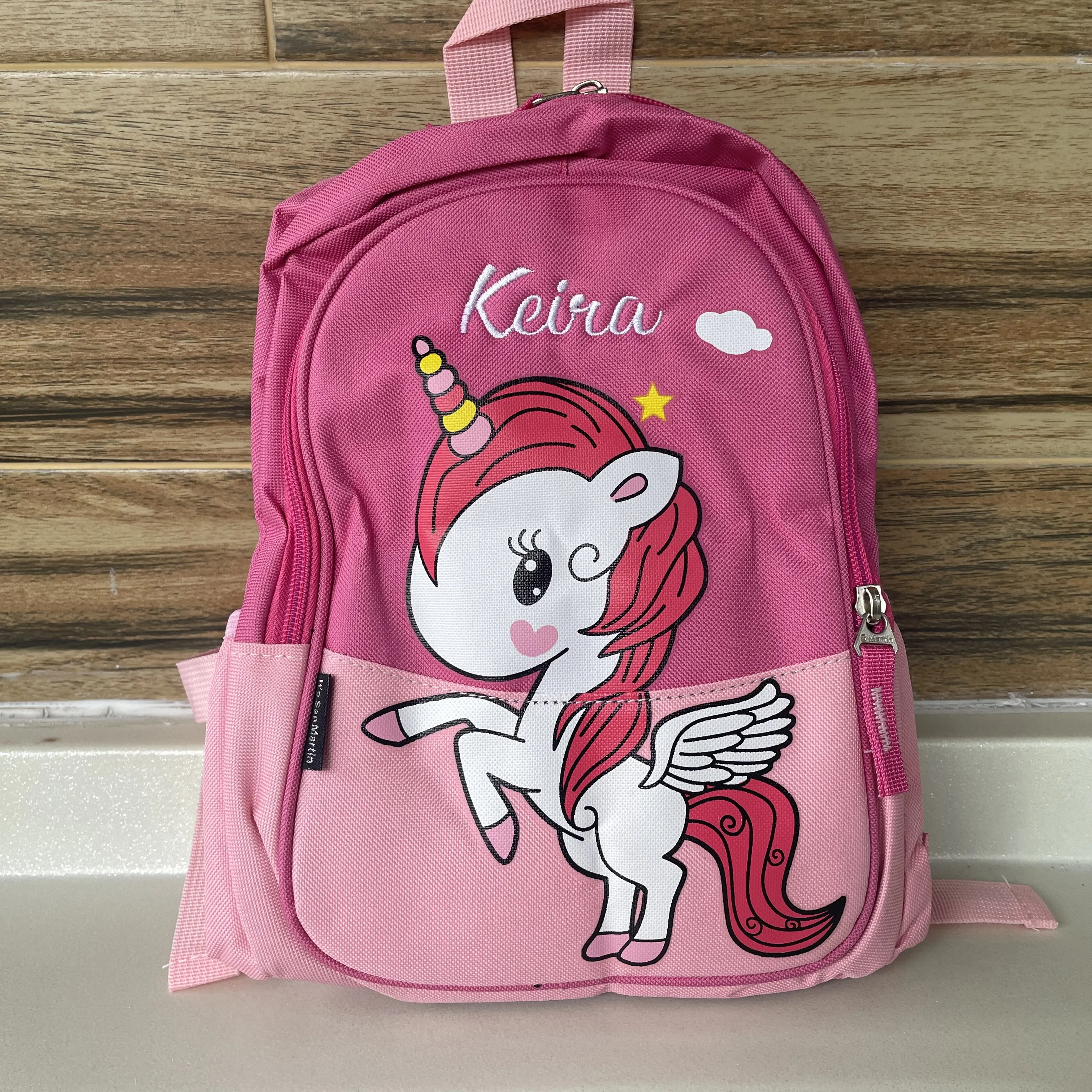 Embroidery Cute Unicorn Boys Girls Backpack Personalized Name Kindergarten Kids Schoolbag Custom Baby's Outgoing Snack Bags