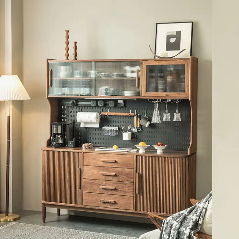 North American black walnut all solid wood dining side cabinet cherry wood log living room tea cabinet dining room