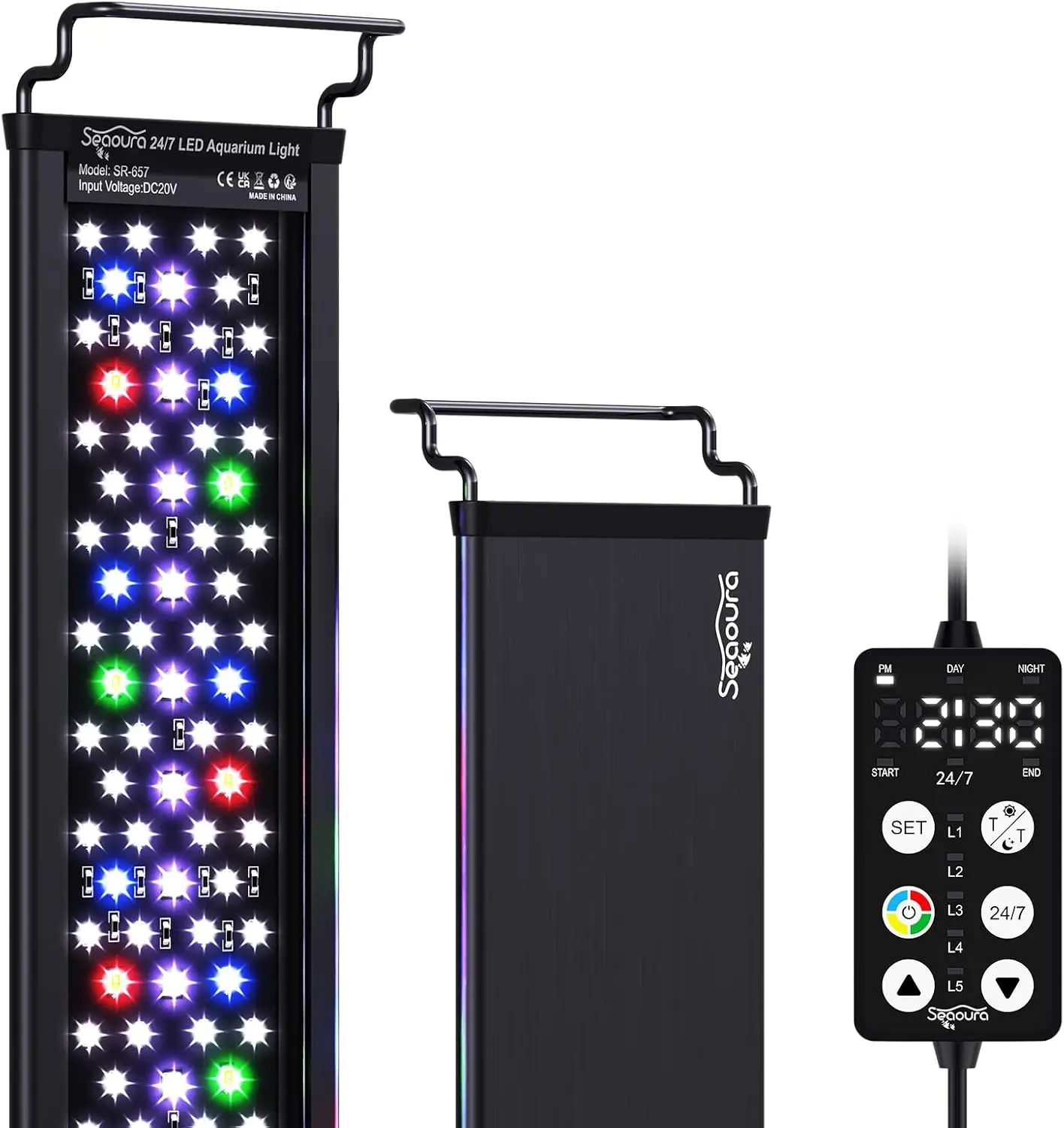 

Full Spectrum Aquarium Plant Light with Timer, Memory Function, Adjustable Brightness for Freshwater Tanks