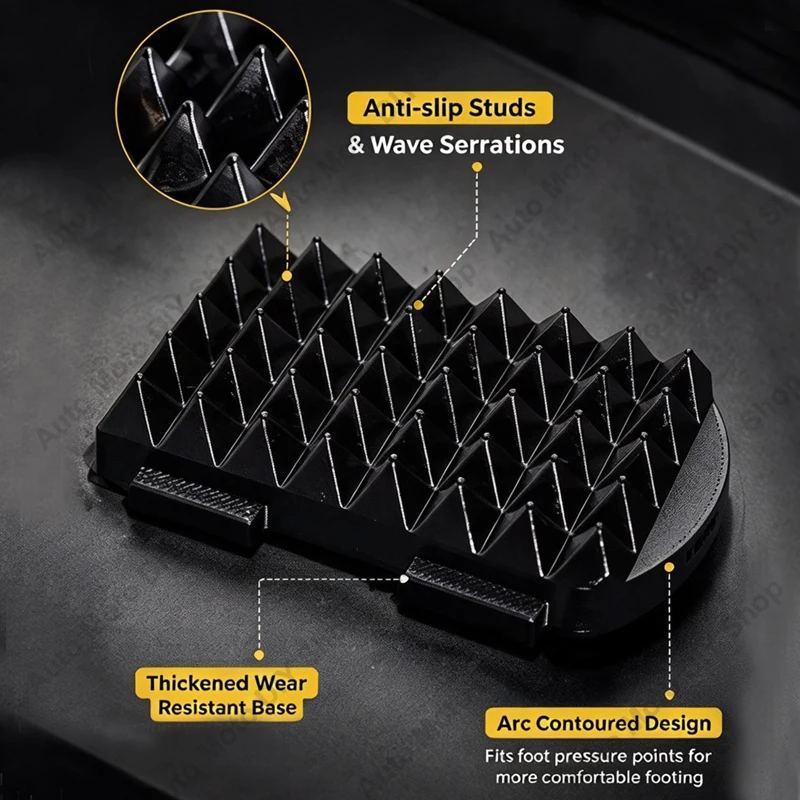 2PCS Motorcycle Modified Foot Pegs For CFMOTO 450MT Non-Destructive Installation 3D Printed Wave Serrations Anti-Slip Structure