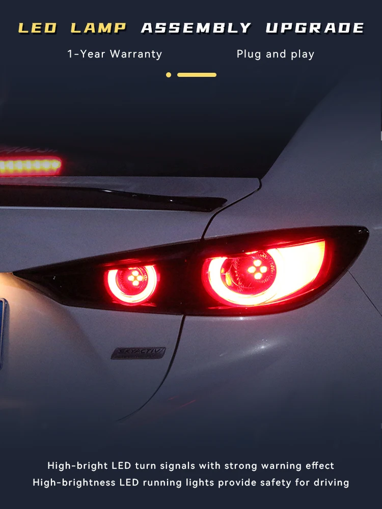 Taillight For Mazda 3 Axela Mazda3 2014-2019 Shark Eyes Design Upgrade Cool LED DRL Tail Lights Turn Signal Tools Accessories
