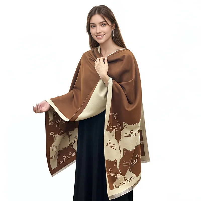

Шарф с милым котом и принтом — мягкий, теплый и уютный. Идеально подходит для осени/зимы, идеально подходит для любителей кошек. Покупайте сейчас!