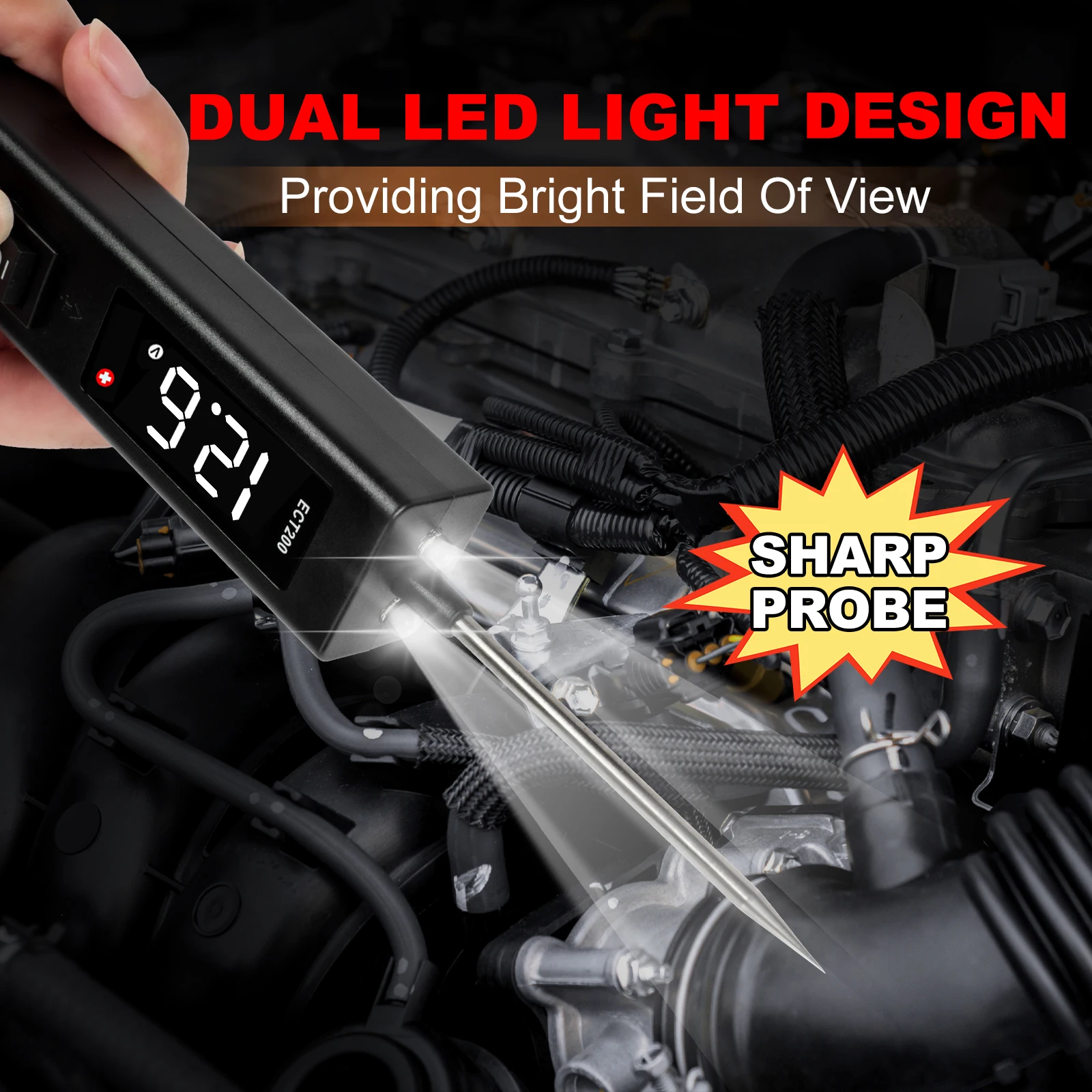 مجموعة أدوات اختبار مسبار دائرة الطاقة ECT200 - جهاز اختبار دائرة السيارة لاستكشاف أخطاء أسرع لجهد التيار المتردد/تيار مستمر