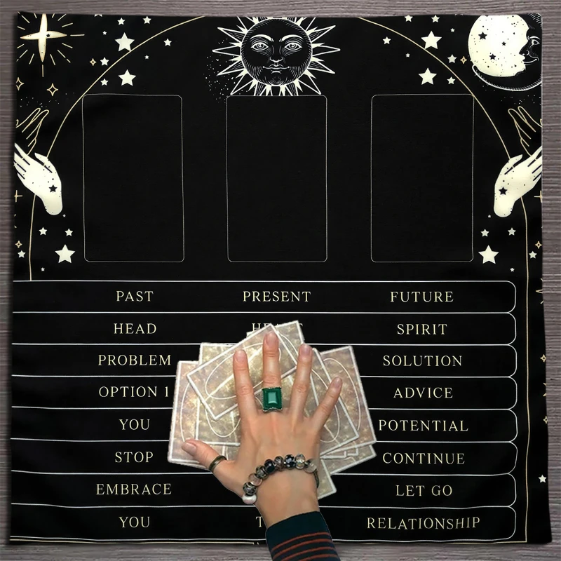 

VIKAMA Zodiac Constellation Tarot Altar Cloth Divination Spread Mat Witchcraft Wiccan Tablecloth Home Decor