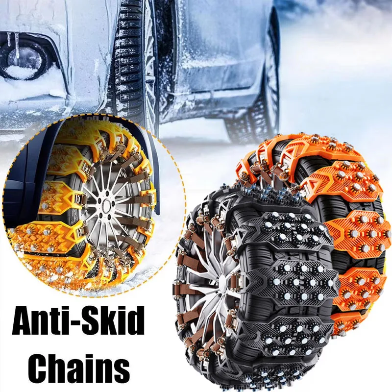 1-5PCS Tire Chains Heavy Duty Wide Thick TPU Anti Skid for SUV Truck Road Winter Snow Mud Ice Mountain Off Grid Rescue Traction
