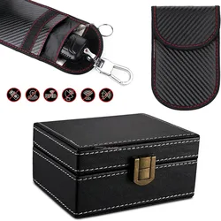 Faraday Box for Car Key fob Protector Fabric Key Fob Protector Box Leather Faraday Antitheft Products for Car Keys Protector