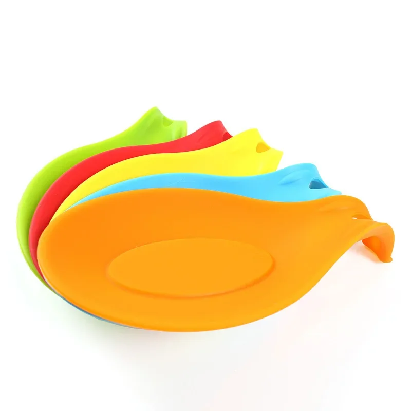 1pcs Non-Slip Insulation Pad Spoon Shelves Silicone Holder Cookware Tray High Temperature Resistant Collapsible Storage Plate