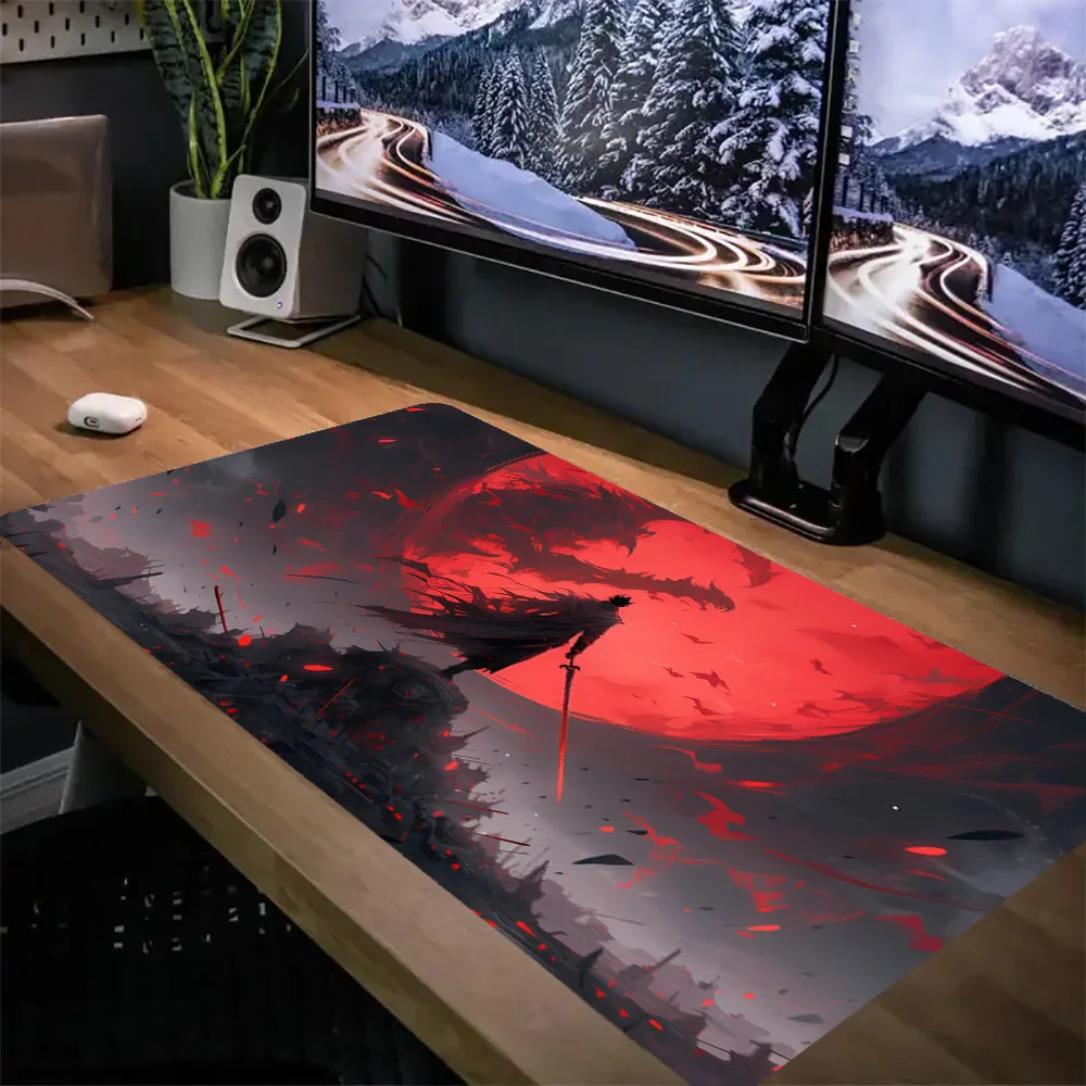 

Мышь Samurai Sunset для компьютерных аксессуаров, игровой коврик для ПК, настольный коврик, настольные коврики, геймерский шкаф, коврик для мыши, коврик для мыши, коврик для мыши Xxl