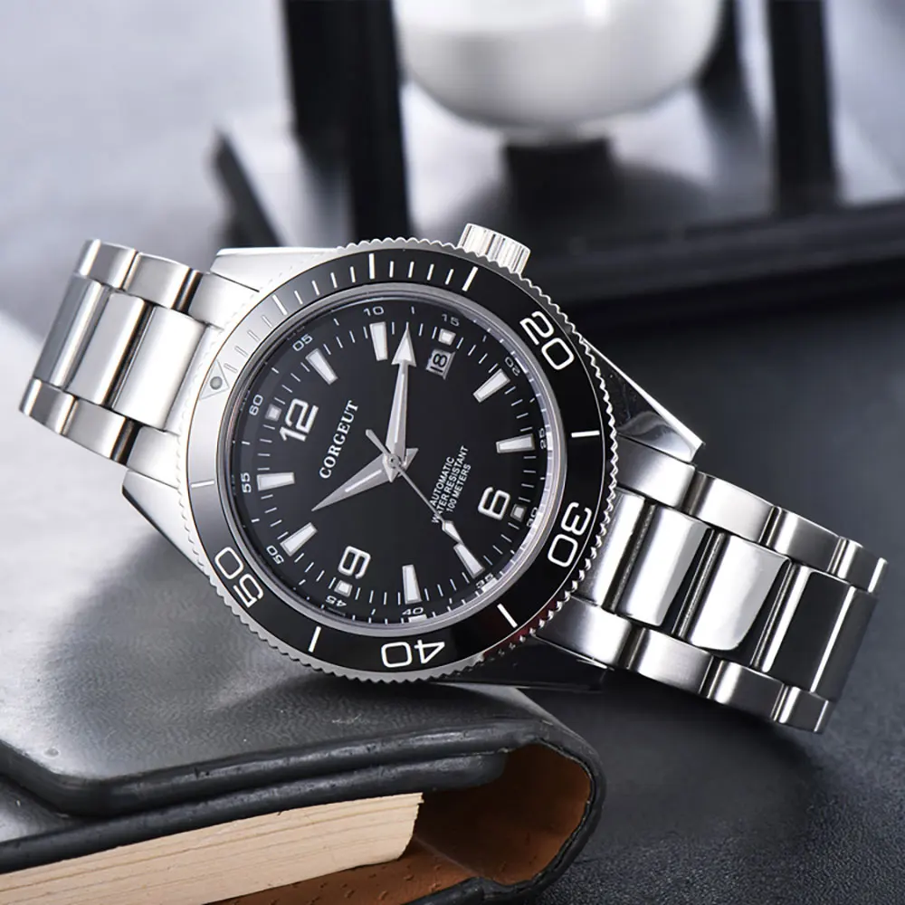 Custom Logo/Name 41MM Sapphire Fashion NH35 Lume Automatic Mechanical Sport Watch Strap Male Clock Relogio Masculino