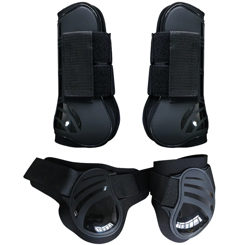 4 قطع/مجموعة أحذية وتر الحصان أحذية Fetlock وأحذية أمامية مفتوحة للقفز حماية الحصان واقي الساق #2