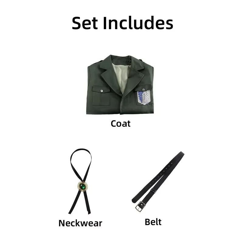 AOT Cosplay Levi's Costume Scout Trooper Jacket Military Trench Coat Uniform Halloween Costume image 4