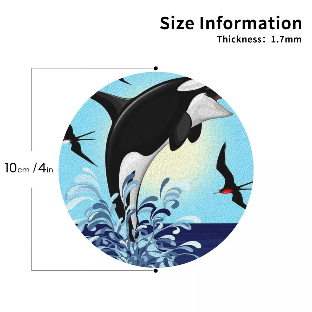 Orca القاتل الحوت القفز خارج المحيط الوقايات الجلدية المفارش العزل القهوة الحصير للمنزل المطبخ الطعام منصات مجموعة من 4 #3