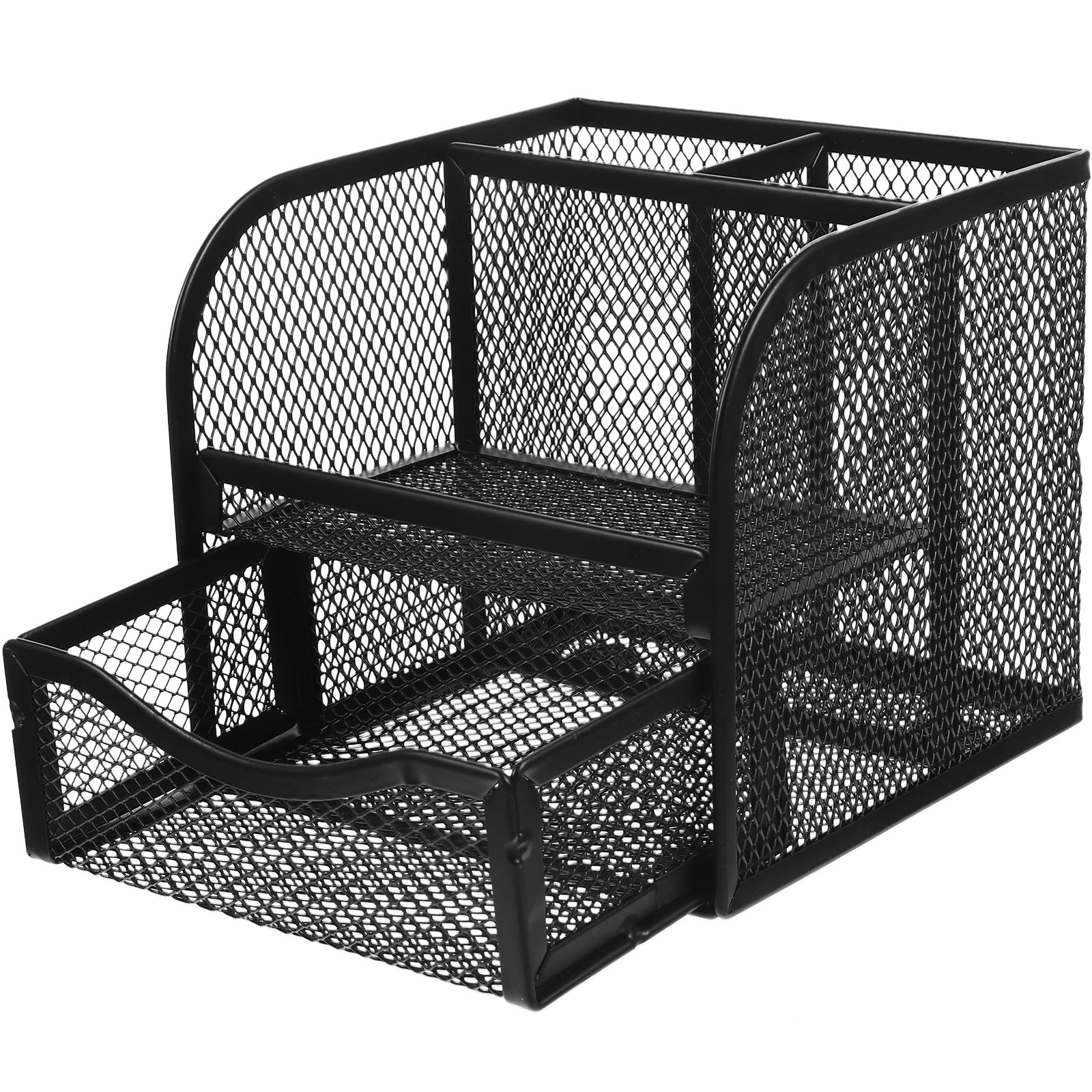 

Iron Pen Holder Storage Box Black 9061 Large Capacity Mesh Metal Desk ganizer Pencil Cup Student Office Supplies Sturdy