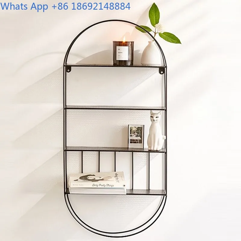 

Nordic Wall Shelf Iron Art Simple Single Shelf Bookshelf Bedroom Creative Wall-Mounted Living Room Decorative Shelf Layer Board