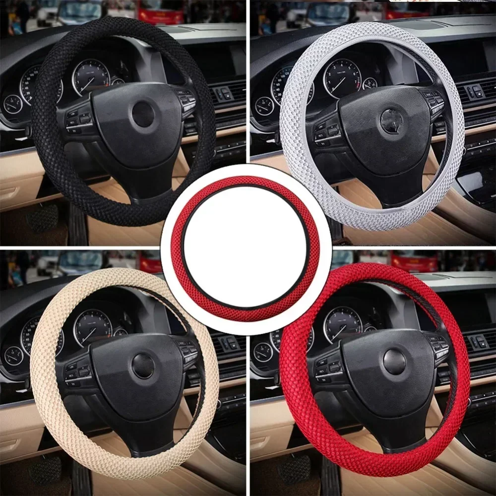 Braid On Steering Wheel Car Steering Wheel Cover With Needles and Mesh fabric Diameter 36-38cm Auto Car Accessories