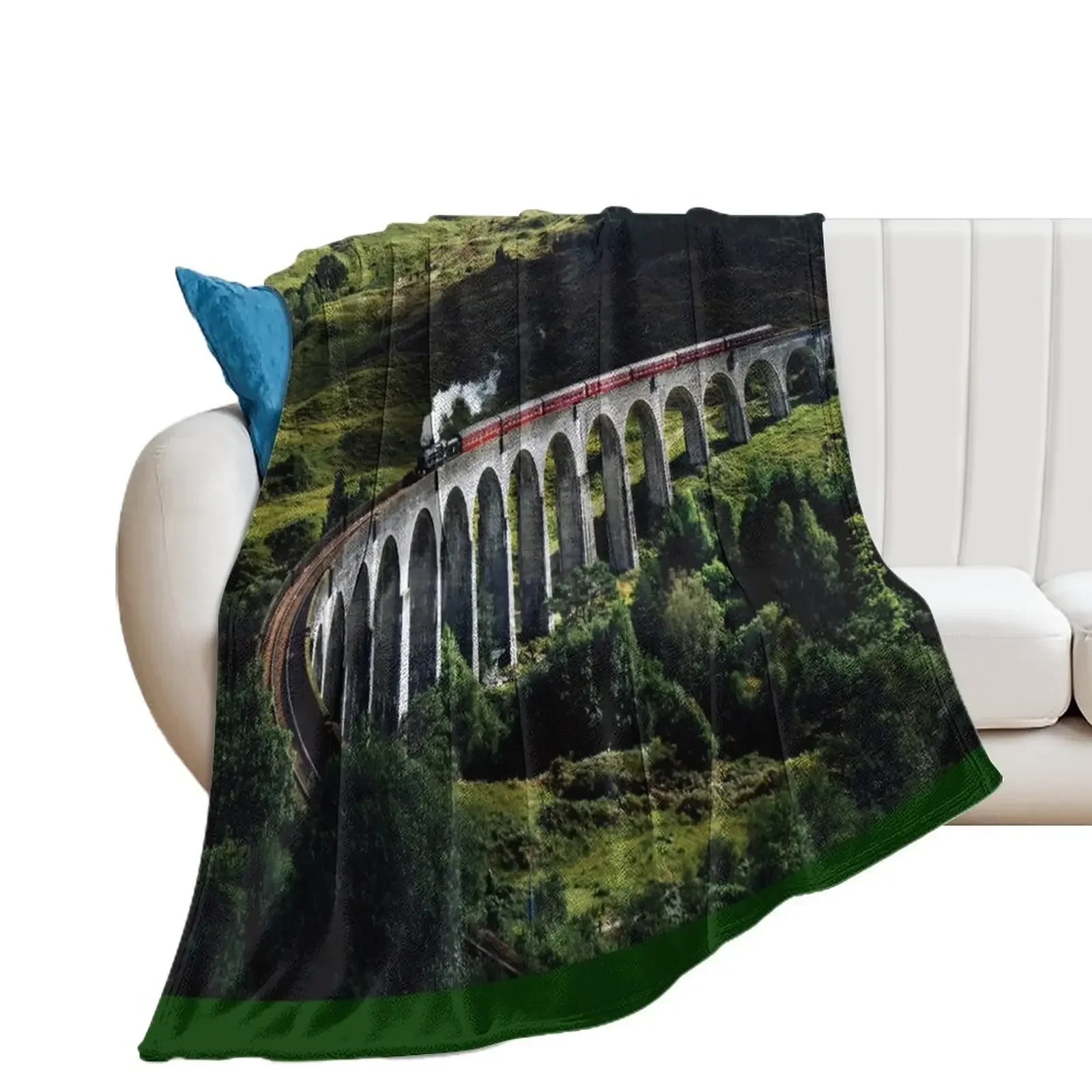 

Glenfinnan Viaduct with Steam Train Throw Blanket Sofa Throw bed plaid Multi-Purpose Luxury Designer Blankets