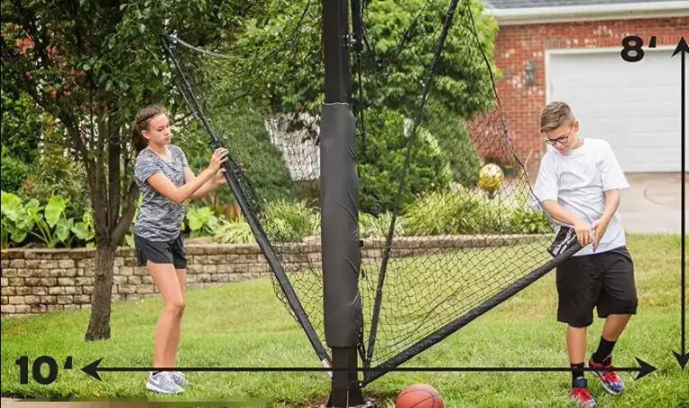 

Factory Wholesale Basketball Yard Guard Defensive Net System Rebounder With Foldable Net Basketball Rebounder Net