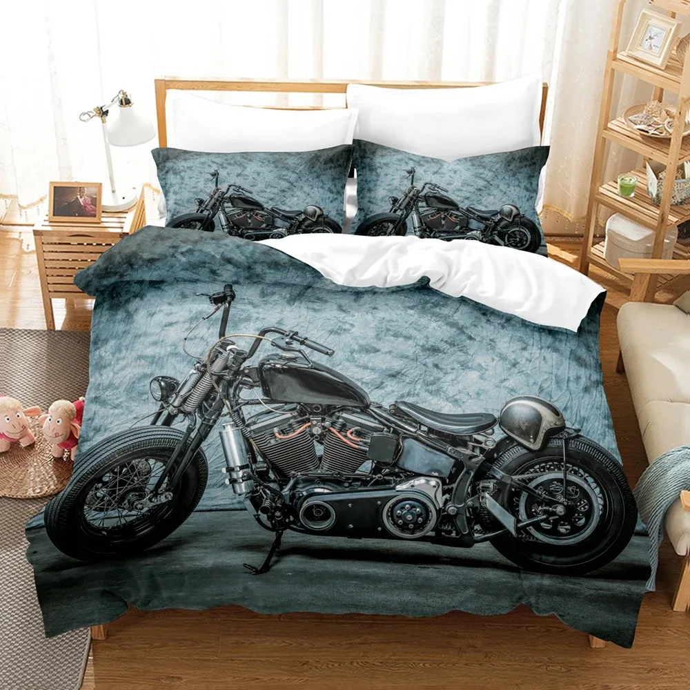 Super Cool Motorcycle AU Queen 3D NEW Duvet Cover Pillowcase Bedding Set Adult Boy Girl Bedroom Decoration Single Double Large