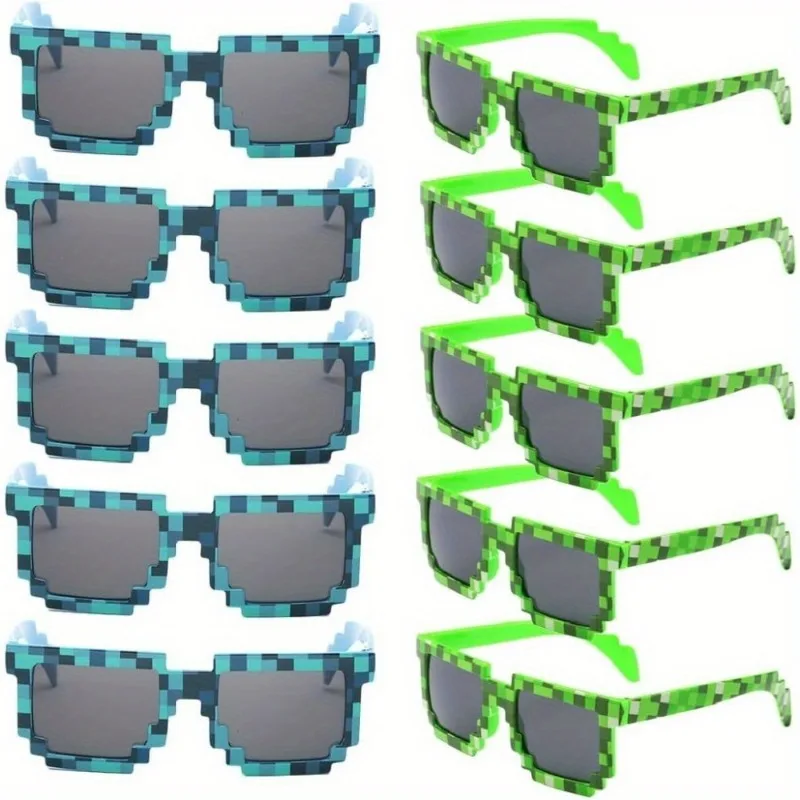 10-pack 8-bits pixel gamerbril, decoratieve bril met kunststof frame, feestartikelen