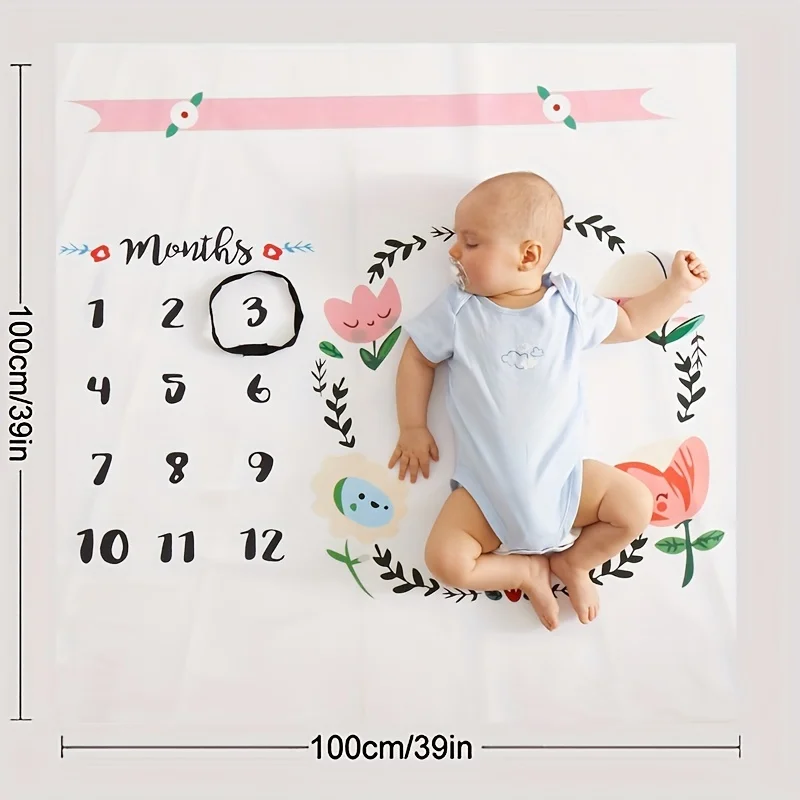 Adorable Newborn Photo Props Baby Tulip Commemorative Background Cloth for Photography Christmas Halloween Thanksgiving Day Gift