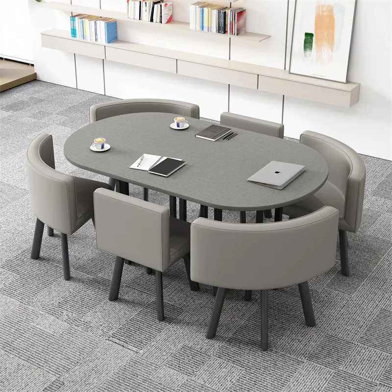 Simple business negotiation table and chair combination lounge area office small conference table training reception long table