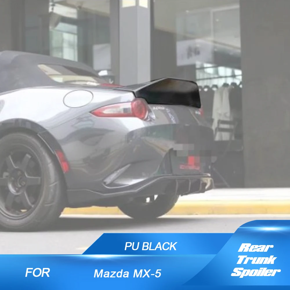 

Rear Trunk Spoiler Boot Lip Wing Spoiler For Mazda MX5 Miata ND 2016-2022 PU Black Primer Rear Trunk Spoiler Lip Cover Splitter