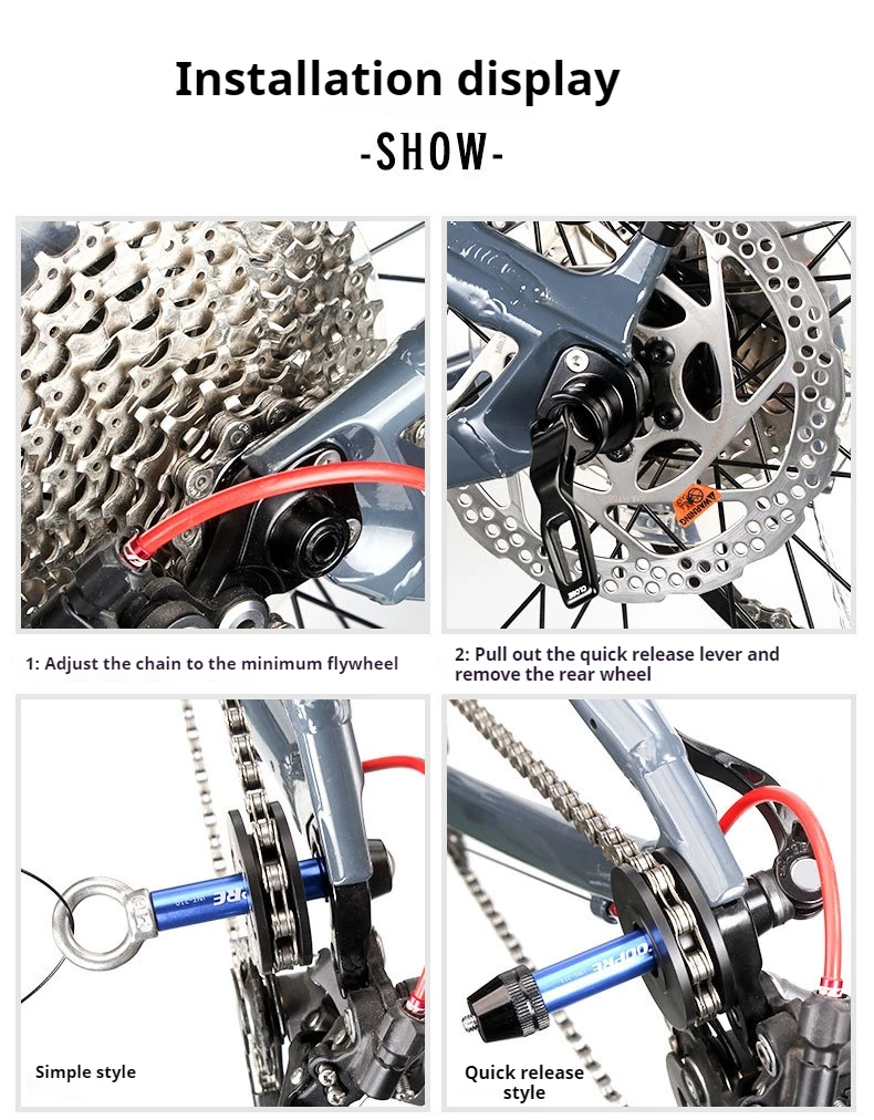 TOOPRE Kettenhalter Virtuelles Schwungrad Fahrrad Mountainbike Rennrad Kettenwaschhalter Spannwerkzeug – Detail 13