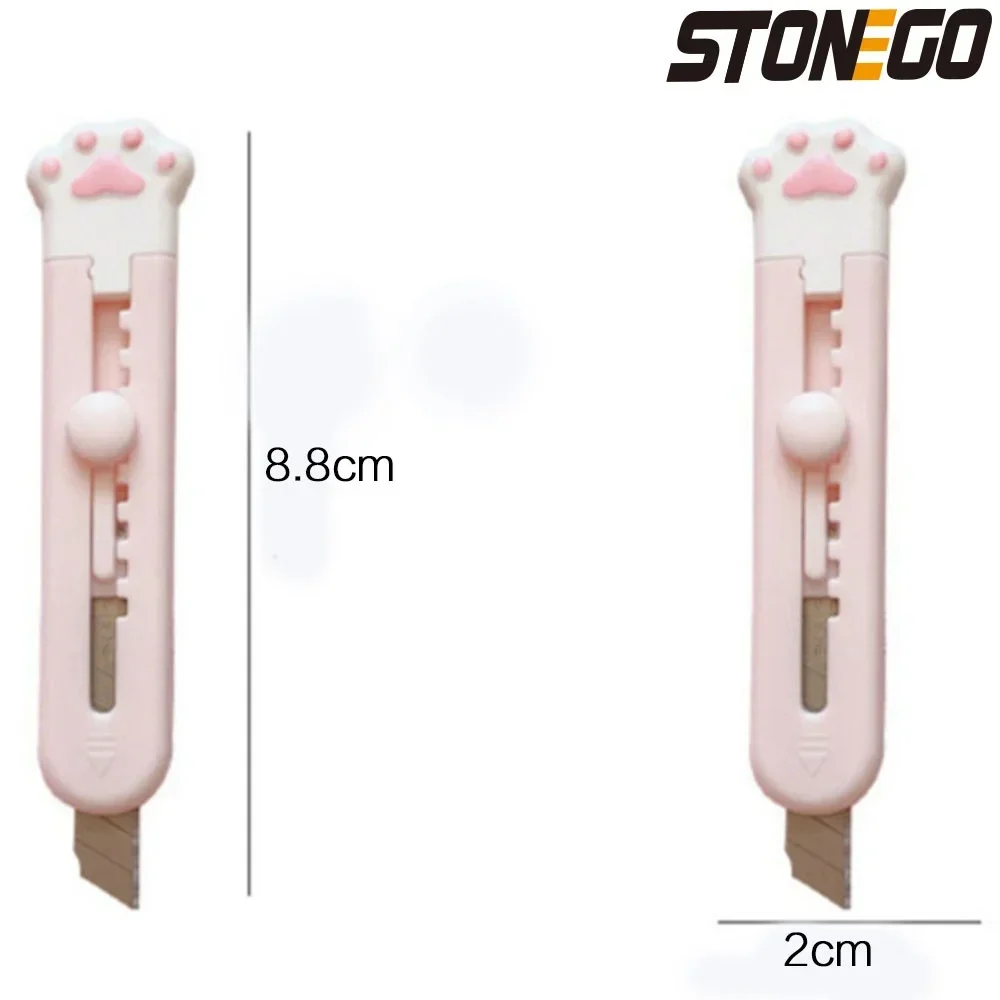 STONEGO Cute Cat Paw Utility Knife Mini Portable Paper Cutter Letter Envelope Opener Express Box Knife Box Cutter Knife