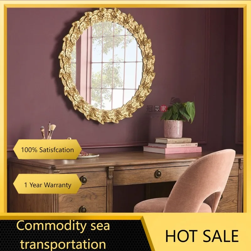 Fireplace creative decorative mirror French retro makeup mirror wall hanging living room wall