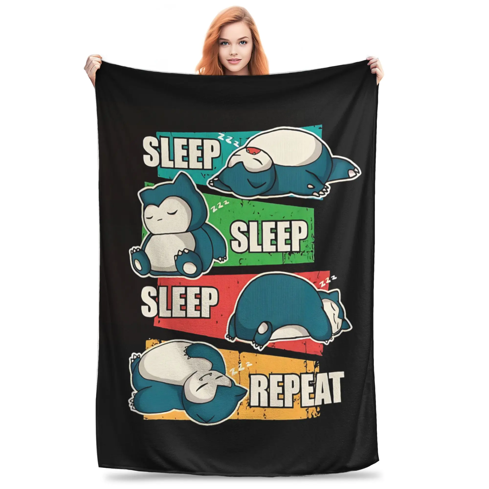 1PC Home Pokemons Blanket Throw Blanket I Need Sleep Novelty Warm Blanket All Season Gift