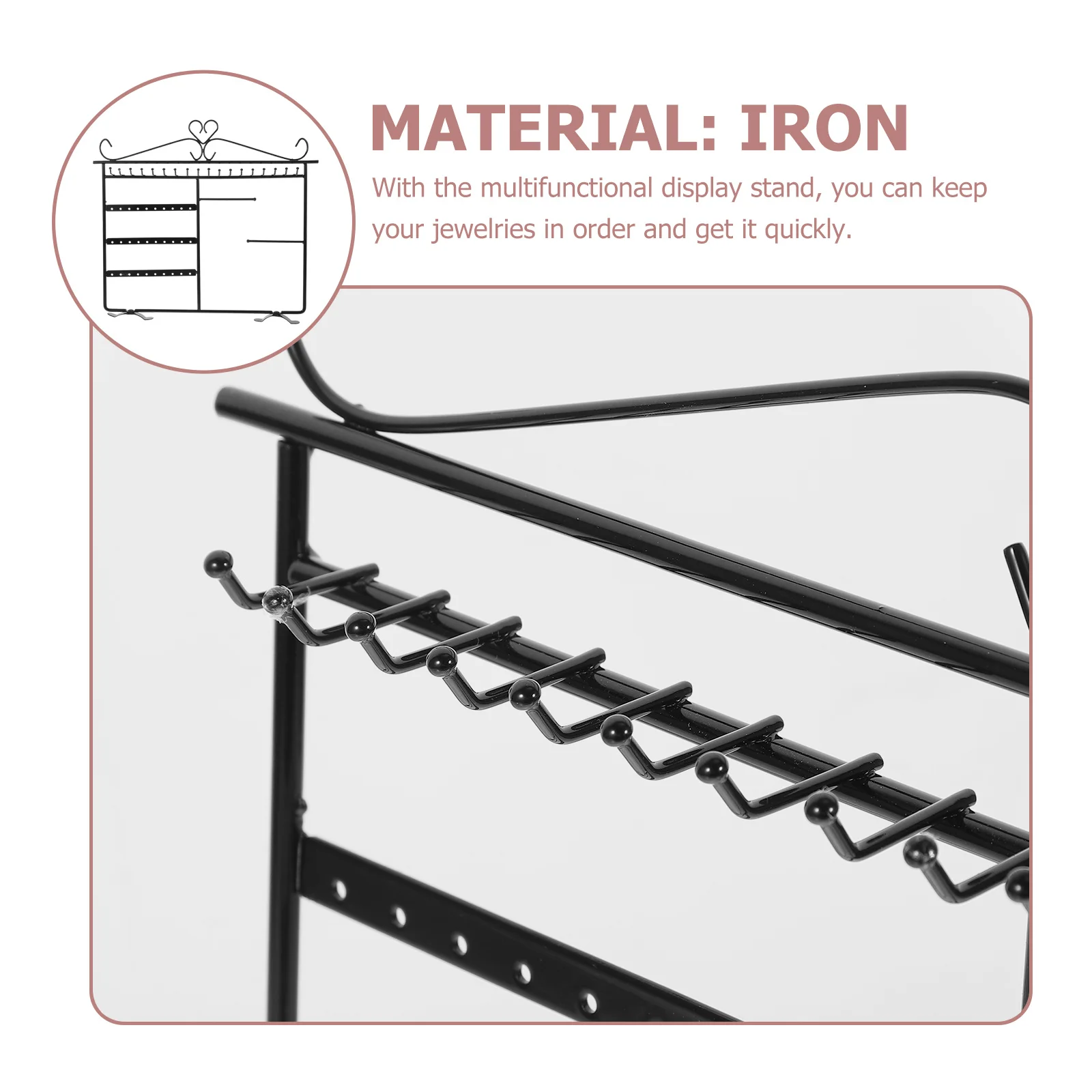 

Household Jewelry Storage Rack Delicate Fashion Display Stand for Earrings Necklace Watches Bracelet Home Organizer Display Rack