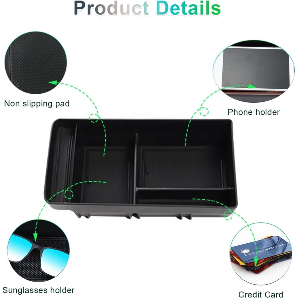 For VW ID.3 ID3 2021-2024 Center Console Organizer Armrest Storage Box Tray Interior Accessories