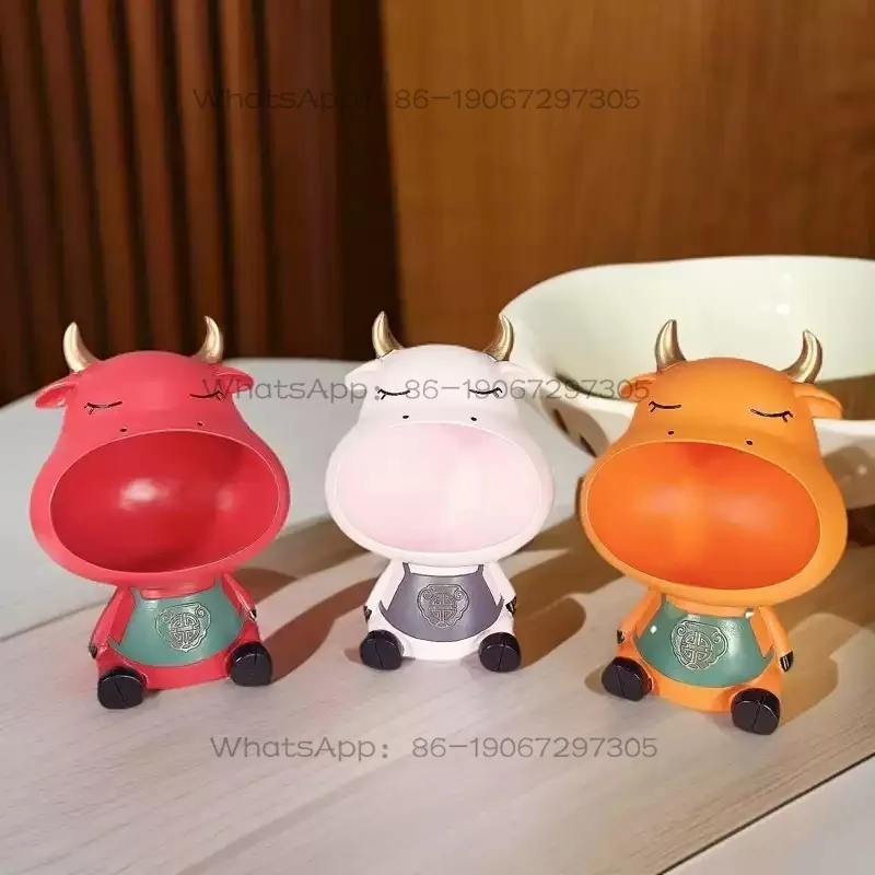 Creative Entrance Key Storage Ornament Cute Calf Smiling Decoration Home Living Room